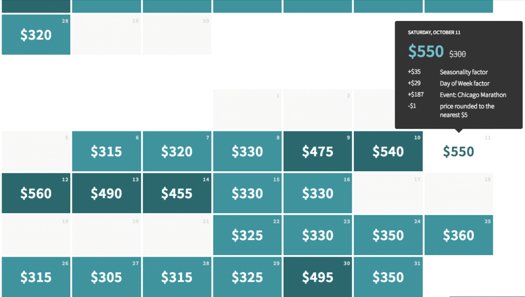 beyond pricing calendar