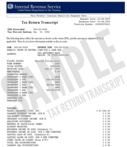 IRS Tax Transcirpts