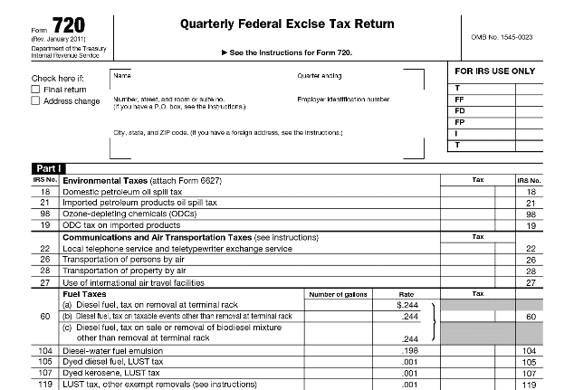 federal excise tax return