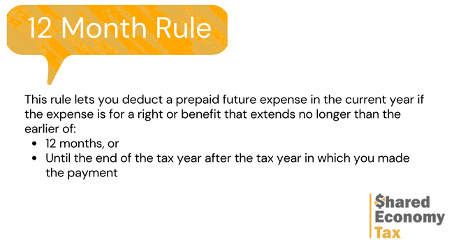 12 month rule prepaid expenses