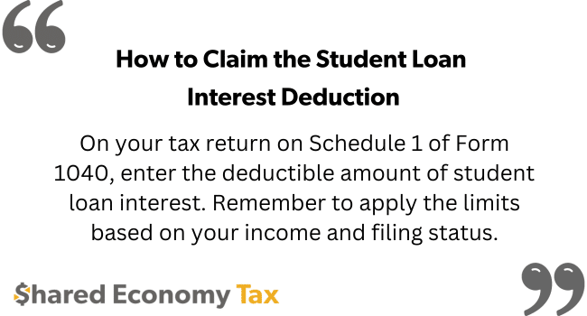 How to claim the student load interest deduction