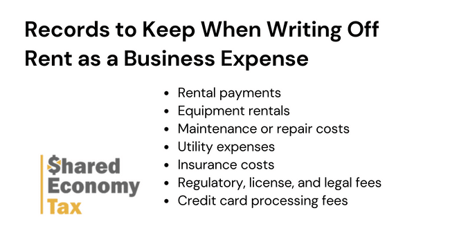 Can I Write Off Rent As A Business Expense Shared Economy Tax